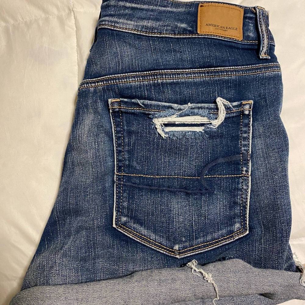 AE denim shorts